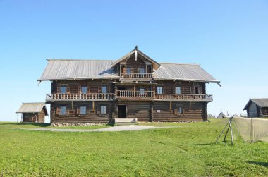 Kizhi, Karelia, Eylül 12, 2015. Kizhi 'deki Nestor Oşevnev' in evi. Rusya, Karelia