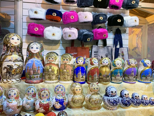 Москва Россия Декабря 2019 Trade Souvenirs Gifts Red Square Festival — стоковое фото