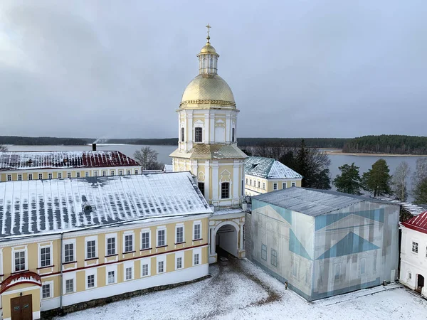 Ostashkov Regio Tver Rusland Januari 2020 Klooster Van Nilo Stolobenskaya — Stockfoto