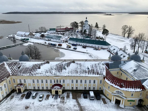 Ostashkov Regio Tver Rusland Januari 2020 Gebouwen Van Nilo Stolbenskaya — Stockfoto