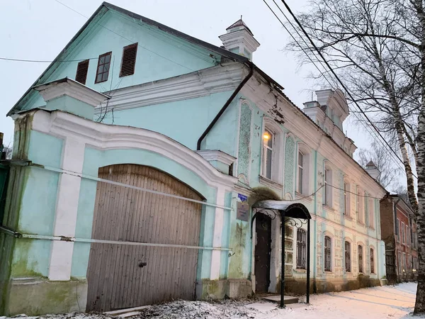 Ostashkov Rússia Janeiro 2020 Casa Antiga Número Rua Rabochaya Ostashkov — Fotografia de Stock