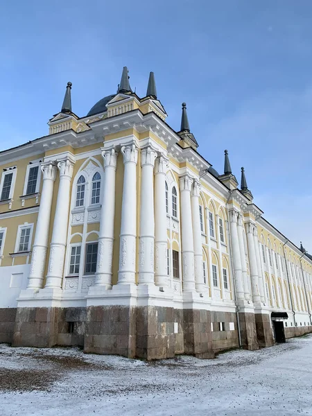 Nilo Stolobenskaya Nilov Hermitage Ortodoxa Kloster Vintern Molnigt Väder Ryssland — Stockfoto