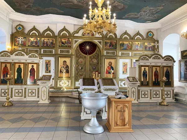 Kyshtym Rusia Enero 2020 Iconostasis Iglesia Del Descenso Del Espíritu —  Fotos de Stock