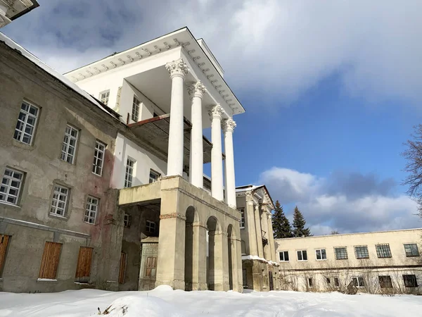 Monumento Crollante Della Proprietà Architettura Demidov Casa Bianca Kyshtym Secolo — Foto Stock