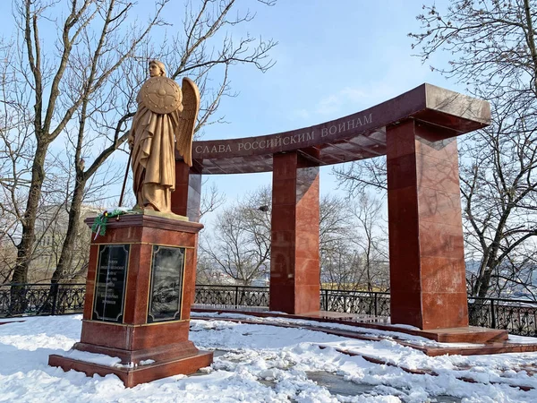 Vladivostok Rússia Março 2020 Monumento Aos Heróis Guerra Russo Japonesa — Fotografia de Stock