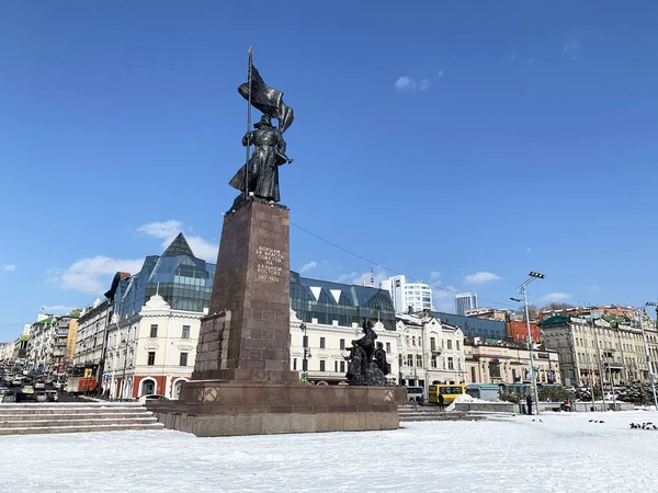 Vladivostok Rusia Marzo 2020 Monumento Los Combatientes Por Poder Los — Foto de Stock