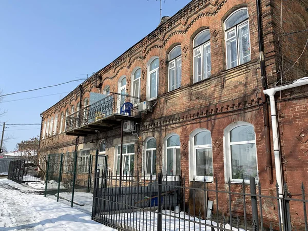 ロシアのウラジオストク2020年2月29日 7プシュキンスカヤ通り ウラジオストク ロシア ニコライ ソルグブの歴史的家屋 — ストック写真