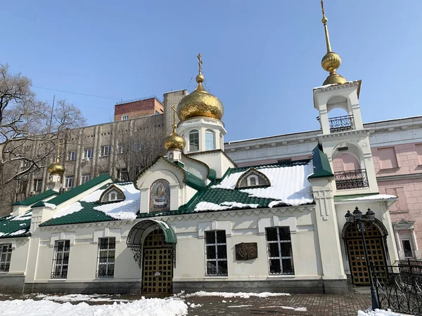 Vladivostok Rusland Februari 2020 Kerk Van Dormition Van Moeder Van — Stockfoto