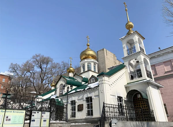 Vladivostok Rússia Fevereiro 2020 Igreja Dormição Mãe Deus Inverno Rússia — Fotografia de Stock