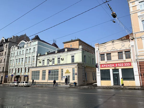 Vladivostok Ρωσία Φεβρουάριος 2020 Svetlanskaya Street Vladivostok Κτίριο Κατοικιών Των — Φωτογραφία Αρχείου