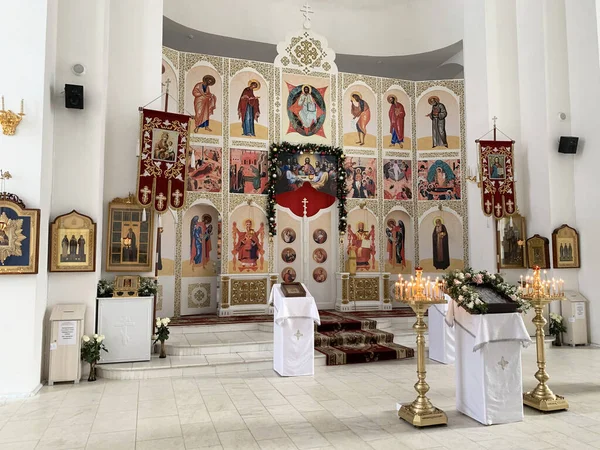 Zlatoust Regione Chelyabinsk Russia Gennaio 2020 Iconostasi Della Chiesa Serafino — Foto Stock