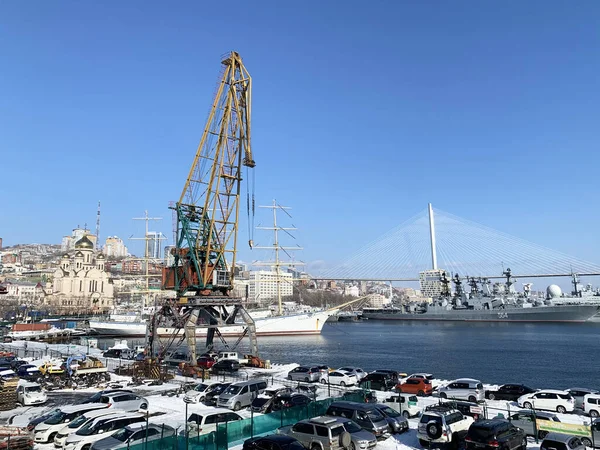 Vladivostok Rusia Marzo 2020 Aparcamiento Estación Mar Vladivostok — Foto de Stock