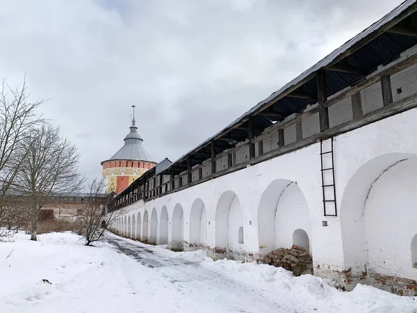 Wehrturm Und Festungsmauer Des Spaso Prilutsky Klosters Wologda Frühjahr Russland — Stockfoto