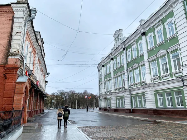 Vologda Russia February 2020 People Walking Kamenny Most Street Shortest — Stock Photo, Image