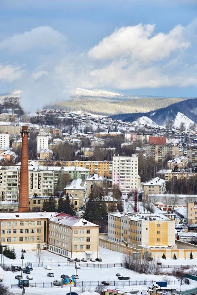 Zlatoust Ciudad Invierno Día Nublado Región Chelyabinsk Sur Los Urales —  Fotos de Stock