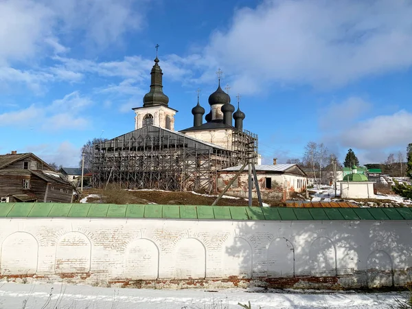 Воскресенский Горицкий Монастырь Вологодской Области Зимой Россия — стоковое фото