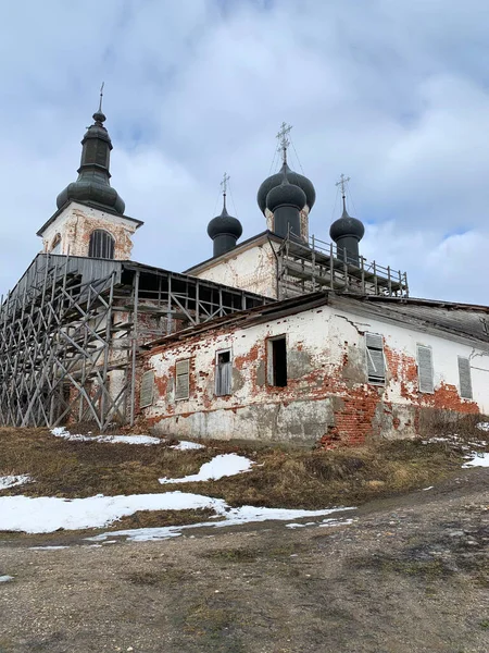 Goritsy Resurrección Monasterio Goritsky Catedral Resurrección Invierno Región Vologda Rusia —  Fotos de Stock