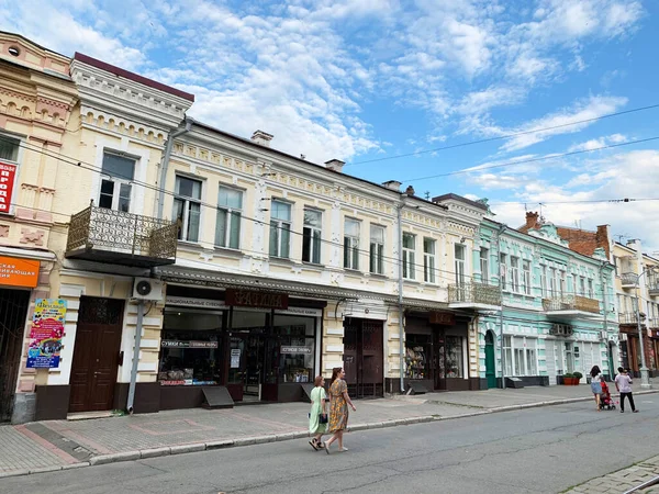 Hughkavkaz Rusya Haziran 2019 Mira Barış Bulvarı Eski Tüccarlar Asanov — Stok fotoğraf