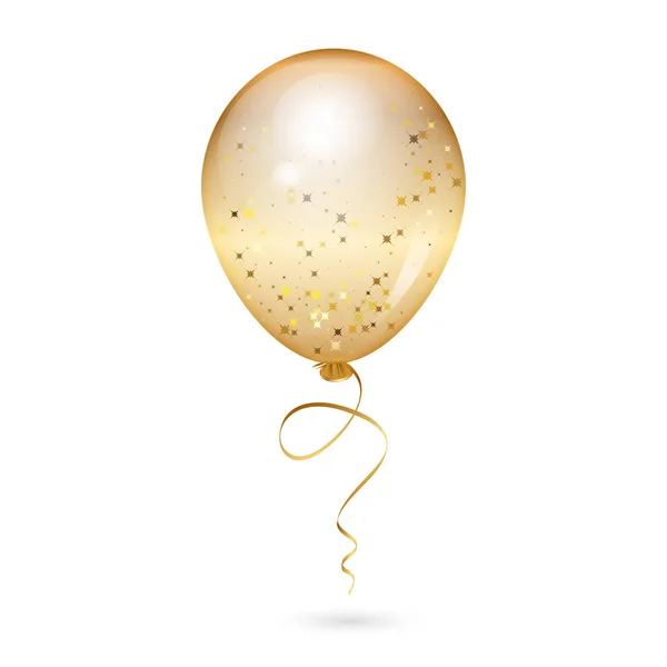 Illustration of gold shiny balloon — Stock Vector