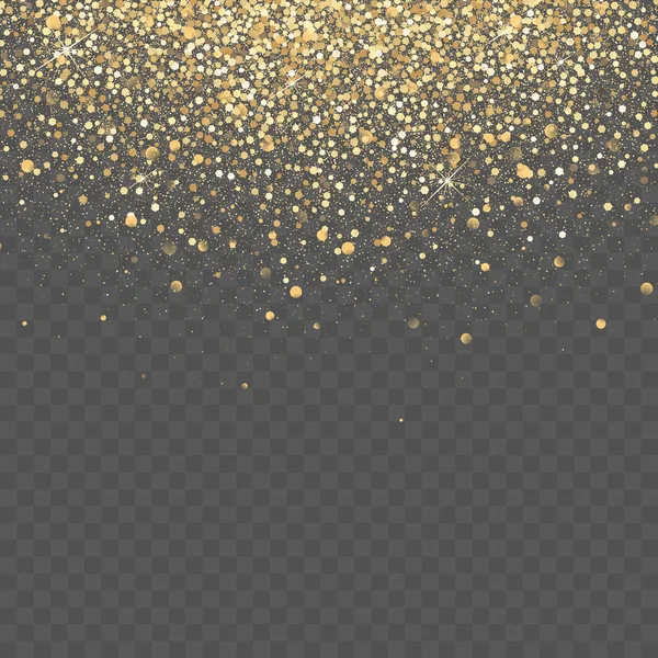 Gold glitter background. Star dust sparks transparent background — Stock Vector