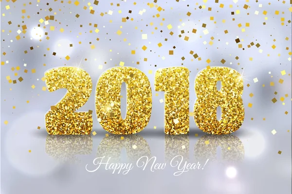 Feliz Año Nuevo 2018. Vector Feliz Año Nuevo fondo festivo wi — Archivo Imágenes Vectoriales