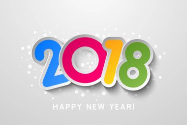 Vektör 2018 Happy New Year renkli arka plan