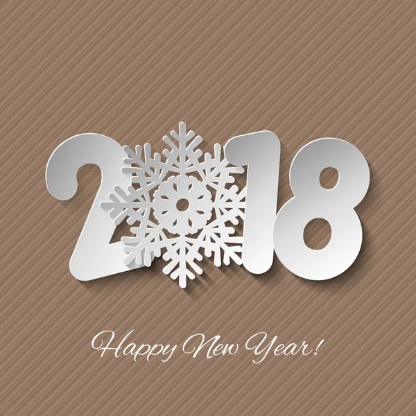 С Новым 2018 годом. Векторный новогодний фон с онемением бумаги — стоковый вектор