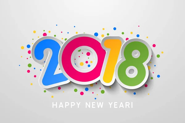 Vettore 2018 Felice anno nuovo sfondo colorato Illustrazione Stock