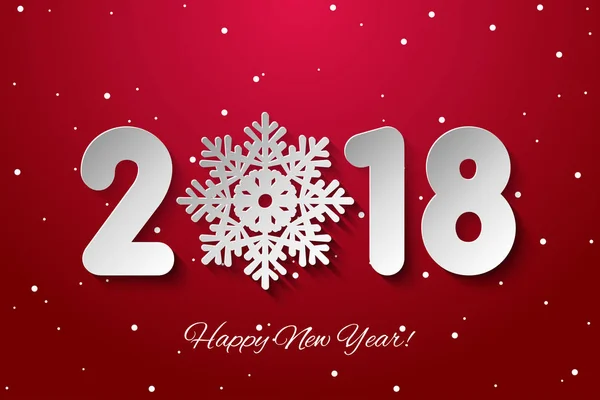 Вектор Happy New Year 2018 на фоне бумажных кассет — стоковый вектор