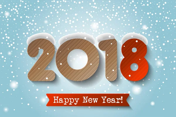 Vector - 2018 Feliz Año Nuevo fondo con números de cartulina — Vector de stock