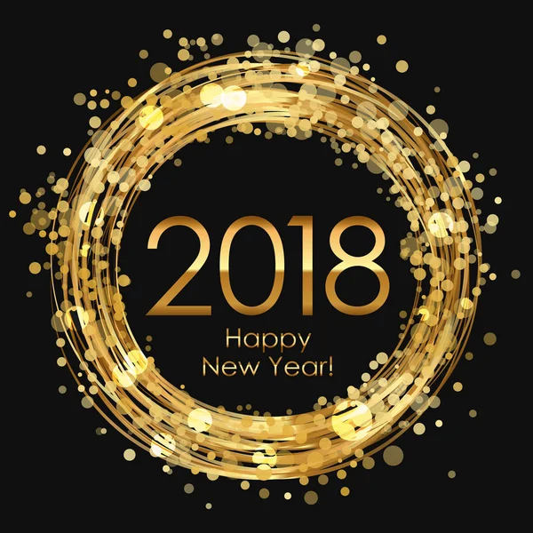 2018 Happy New Year glowing background