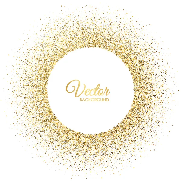 Vector gold sparkles on white background. Gold glitter circle. F — Stock Vector