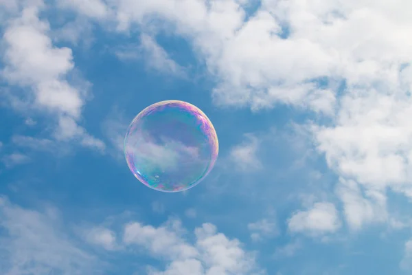Soap bubbles floating in the sky
