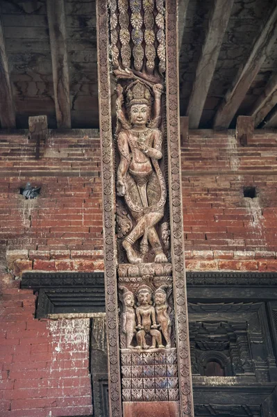 Dettaglio Tempio Piazza Durbar Bhaktapur Nepal Dichiarato Patrimonio Dell Umanità — Foto Stock