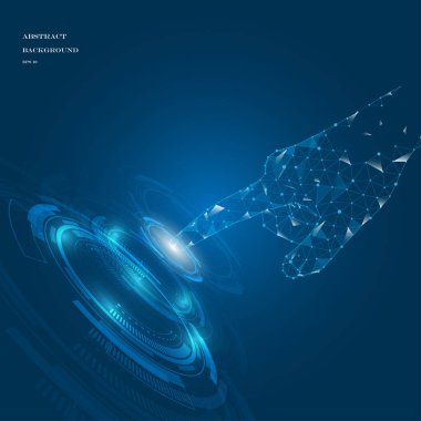 El dokunmak gelecekteki arka plan yenilik kavramı vektör çizim