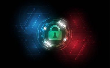 Güvenlik anahtarı soyut teknoloji arka plan yenilik kavramı vektör çizim