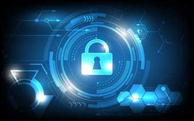 Güvenlik anahtarı soyut teknoloji arka plan yenilik kavramı vektör çizim