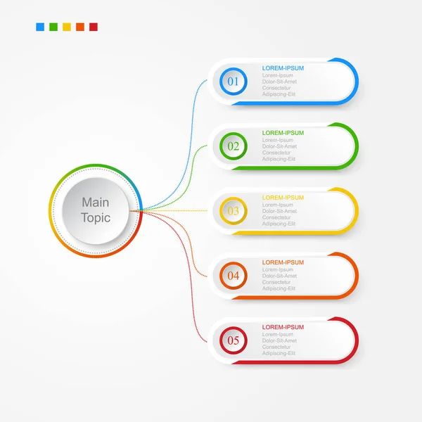 Vetor de design infográfico Passos ou processos de conceito de negócios podem ser usados para layout de fluxo de trabalho, diagrama, relatório anual, web design — Vetor de Stock