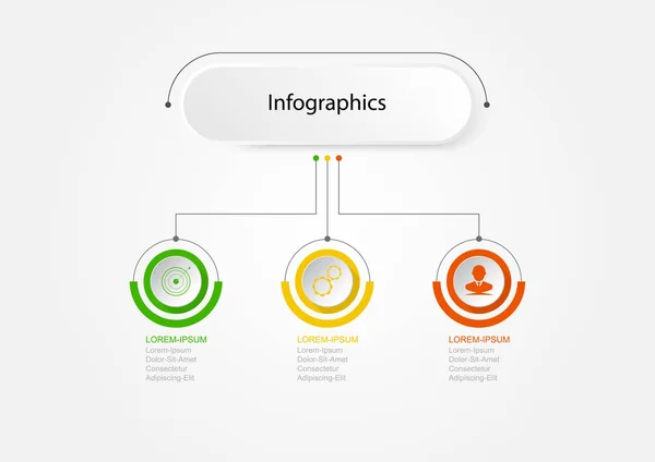Vetor de design infográfico Passos ou processos de conceito de negócios podem ser usados para layout de fluxo de trabalho, diagrama, relatório anual, web design — Vetor de Stock