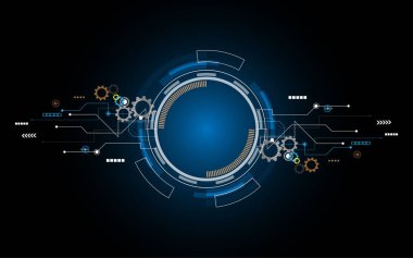 Soyut teknolojik altyapı yüksek teknoloji iletişim kavramı fütüristik dijital yenilik arka plan vektör çizim