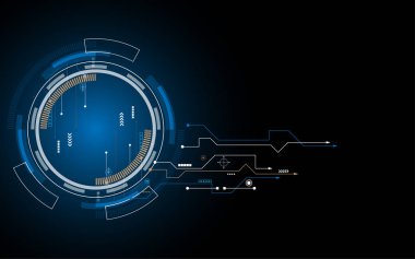 Soyut teknolojik altyapı yüksek teknoloji iletişim kavramı fütüristik dijital yenilik arka plan vektör çizim