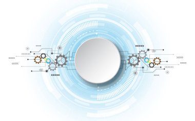 Boş beyaz soyut arkaplanı çember içine al