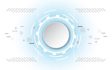 Boş beyaz mavi soyut arkaplanı çembere al