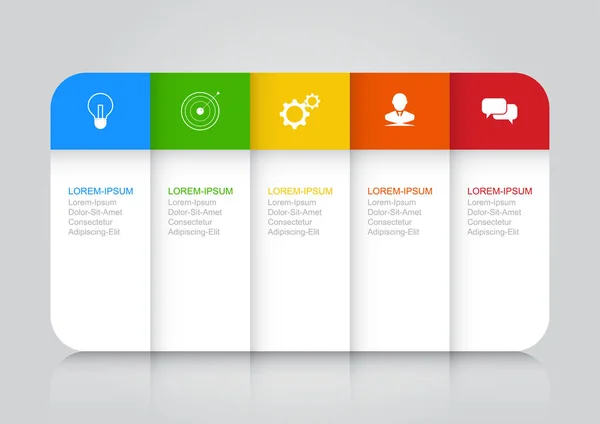 Vetor de design infográfico Passos ou processos de conceito de negócios podem ser usados para layout de fluxo de trabalho, diagrama, relatório anual, web design — Vetor de Stock