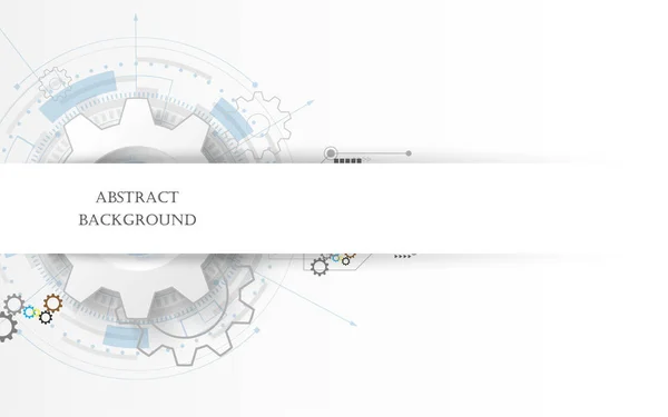 Wit Papier Tandwiel Grijs Wit Abstracte Technologie Achtergrond — Stockvector