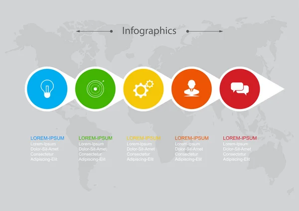 Vector de diseño infográfico Los pasos o procesos del concepto de negocio se pueden utilizar para la disposición del flujo de trabajo, diagrama, informe anual, diseño web — Vector de stock