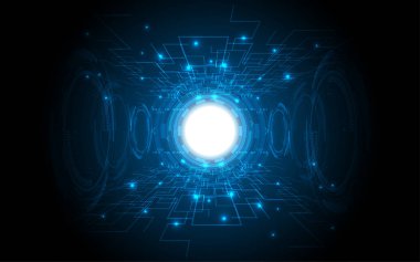 Soyut teknolojik altyapı yüksek teknoloji iletişim kavramı fütüristik dijital yenilik arka plan vektör çizim