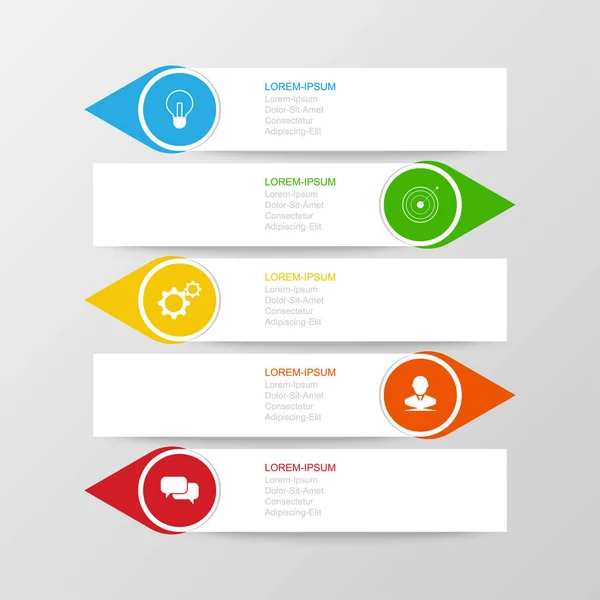 Vetor de design infográfico Passos ou processos de conceito de negócios podem ser usados para layout de fluxo de trabalho, diagrama, relatório anual, web design — Vetor de Stock