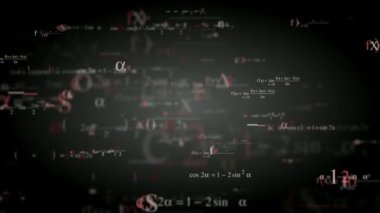 Matematik formülleri ile döngü animasyon. 