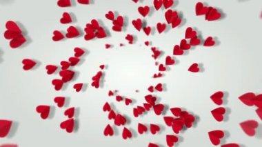 Güzel arka plan ile kelebek şeklinde renkli kalpler. sorunsuz döngü